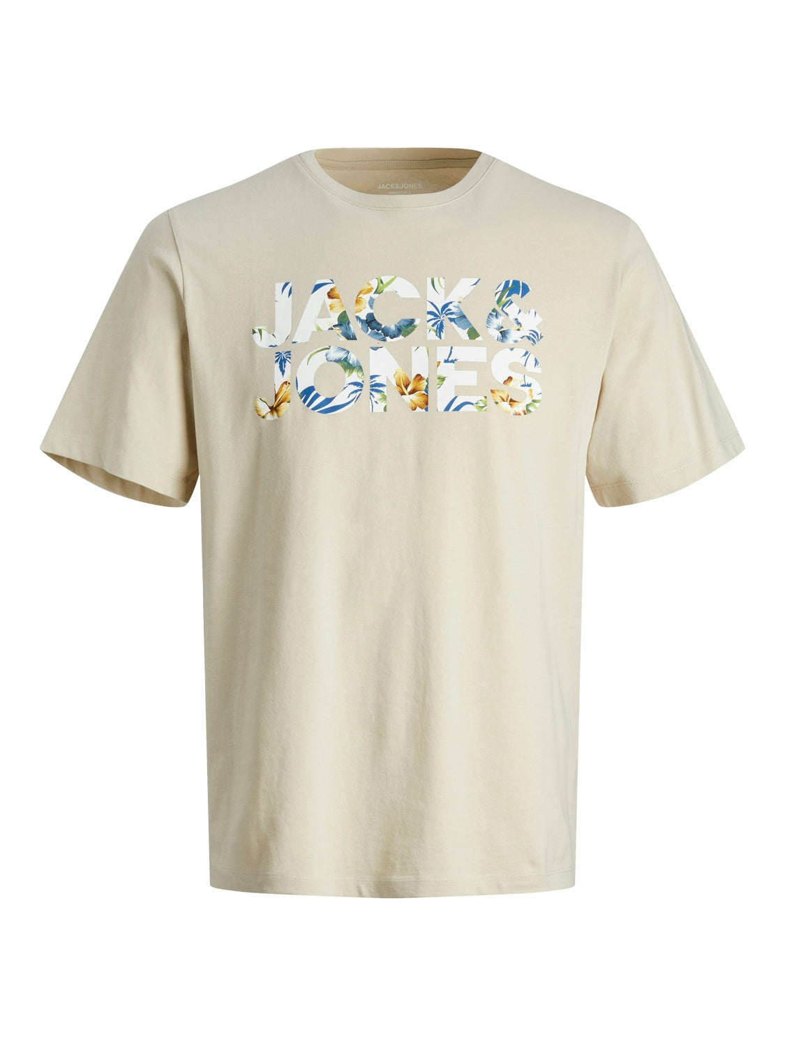 Kortärmad t-shirt i ekologisk bomull från Jack & Jones. Blommig logo på bröstet. Tröja för ungdom kille.