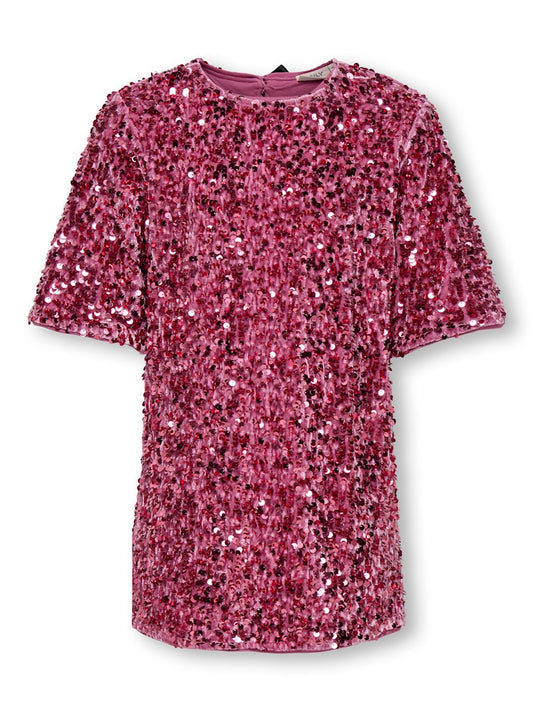 Rosa paljett klänning till flicka. Glitter klänning med rosetter i rygg från Only Girl.
KMGCONFIDENCE LIFE SEQUINS DRESS JRS
15360719