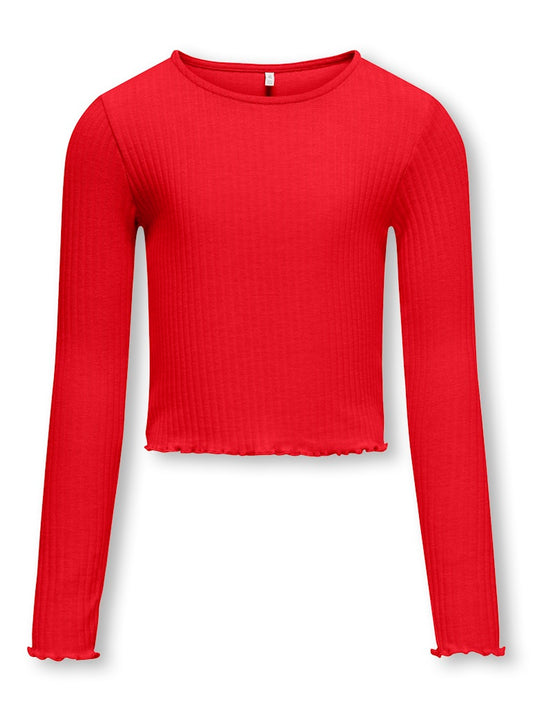 Snygg enfärgad röd topp till tjej från Kids Only Girl. Kort tröja till ungdom.
KOGNELLA L/S O-NECK TOP JRS NOOS
15326388