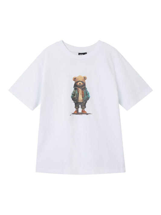 Vit t-shirt till kille från LMTD. Cool nalle tröja till ungdom och barn pojke.
NLMNAMSE SS L TOP
13244094