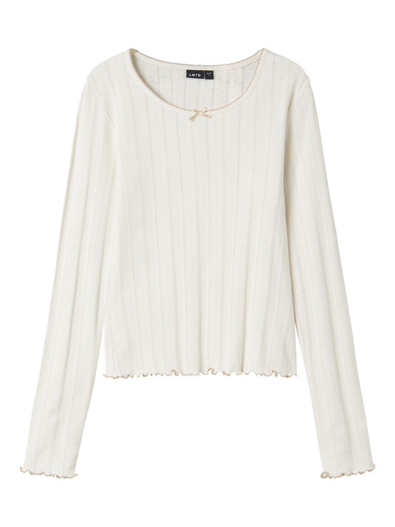 Vit kort ungdoms tröja till tjej. Needle drop topp i vitt med söt rosett som fin detalj.
NLFNAMEL LS SHORT DEEP NECK TOP
13247771