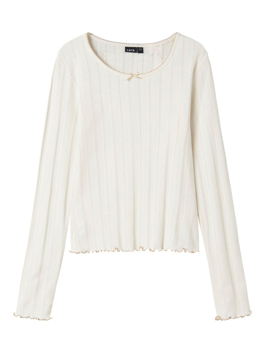 Vit kort ungdoms tröja till tjej. Needle drop topp i vitt med söt rosett som fin detalj.
NLFNAMEL LS SHORT DEEP NECK TOP
13247771