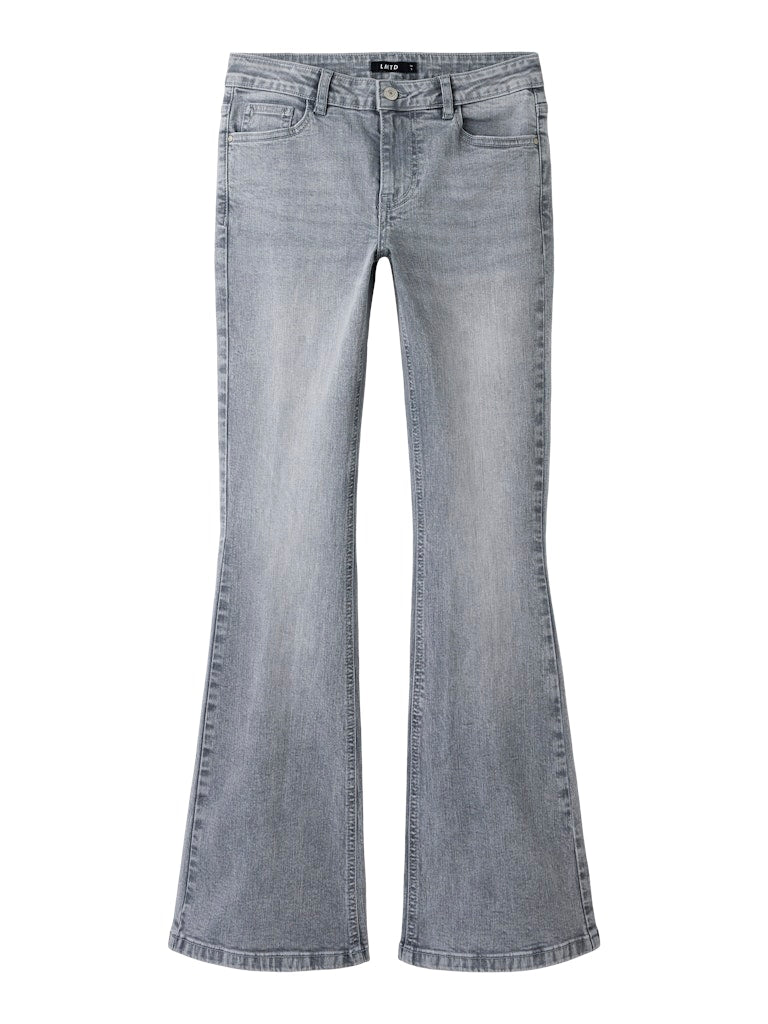 Grå utsvängda flared jeans med bakfickor med broderade sömmer och lock till tjej. Ungdoms byxor bootcut jeans från LMTD.
NLFBLIBLING DNM S LW FLARED PANT
13249634