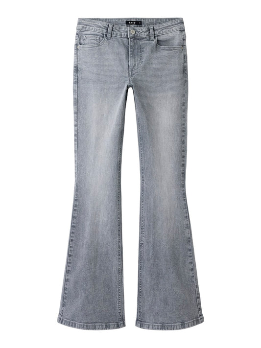 Grå utsvängda flared jeans med bakfickor med broderade sömmer och lock till tjej. Ungdoms byxor bootcut jeans från LMTD.
NLFBLIBLING DNM S LW FLARED PANT
13249634