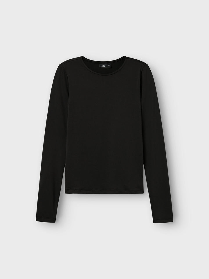 Svart bas topp, slät kvalitet. Perfekta tröjan att använda varje dag för varje tjej, ungdom. Ge garderoben nytt liv med T-shirts och toppar för alla tillfällen och årstid. Jersey är ett lätt och stretchigt tyg med en mjuk yta och insida för en bekväm känsla och rörelsefrihet.

Produkttyp: Topp
Hals: Rund hals
Ärm: Långa ärmar
Längd/Storlek: Kort
Passform: Slim Fit
