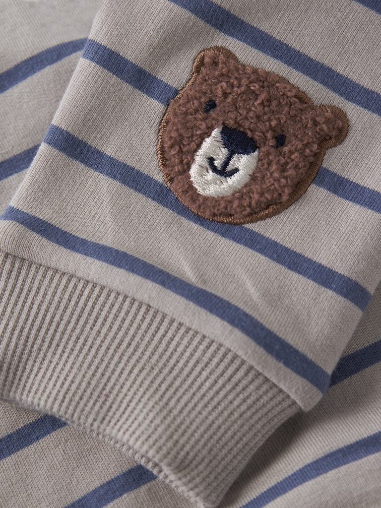 Blå och beige randig baby byxa till pojke. Söta bebis byxor till pojke med nalle på varje ben. Ekologiska bebiskläder från Name it.
NBMDADDEL SWEAT PANT UNB
13253572