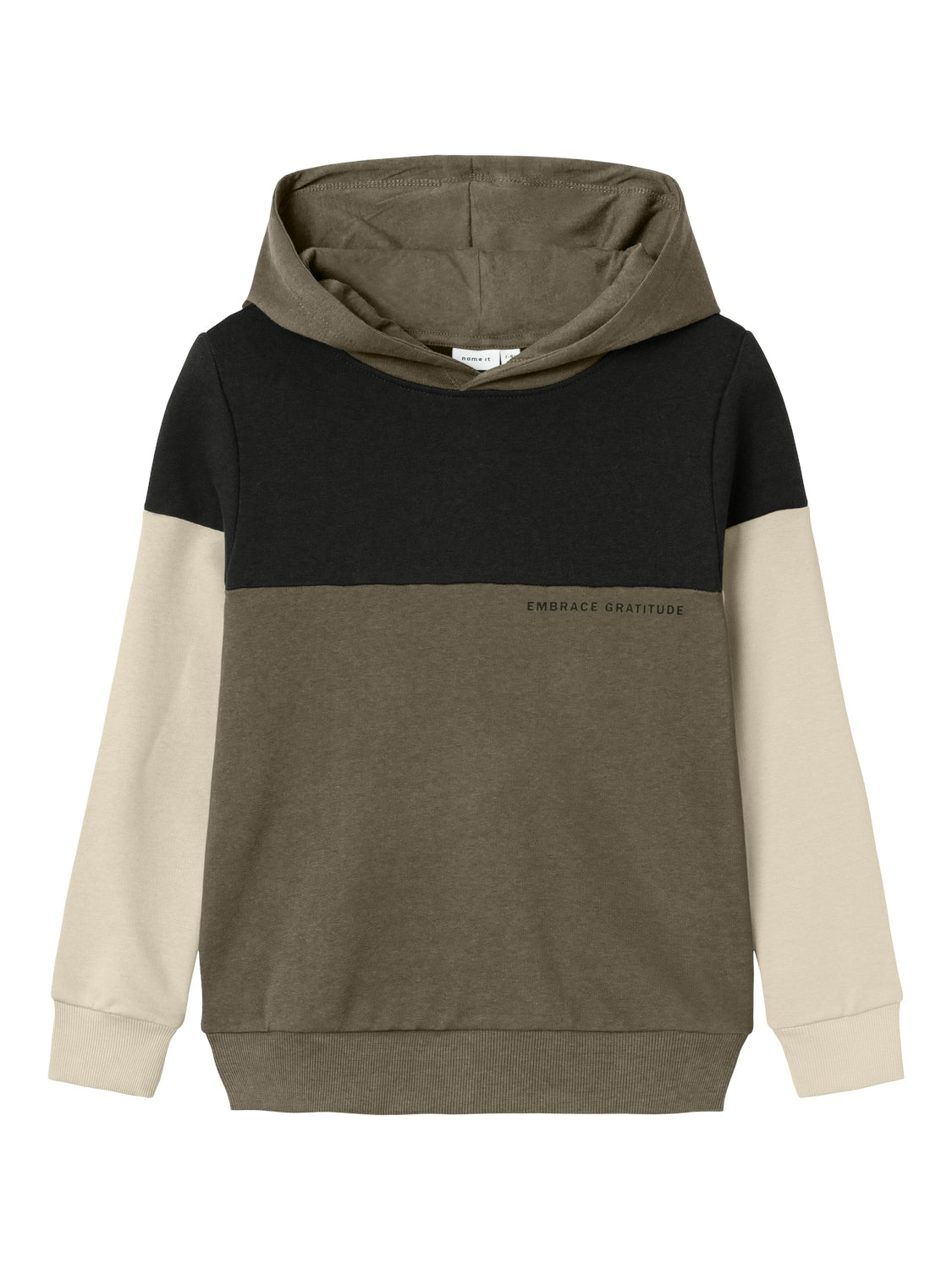 Grön hoodie, luvtröja till pojke, kille i ekologisk bomull. 
Sätt ihop den perfekta outfiten för ditt barn med kvalitativa vardagsstilar och skapa en bekväm och trendig look. Borstad sweatshirt har en mjuk insida för en bekväm känsla.

Produkttyp: Sweatshirts
Hals: Hoodie
Ärm: Långa ärmar
Muddar: Ribbstickade muddar
Tryck : Gummitryck för en mjuk känsla och en tredimensionell look
Passform: Standard passform