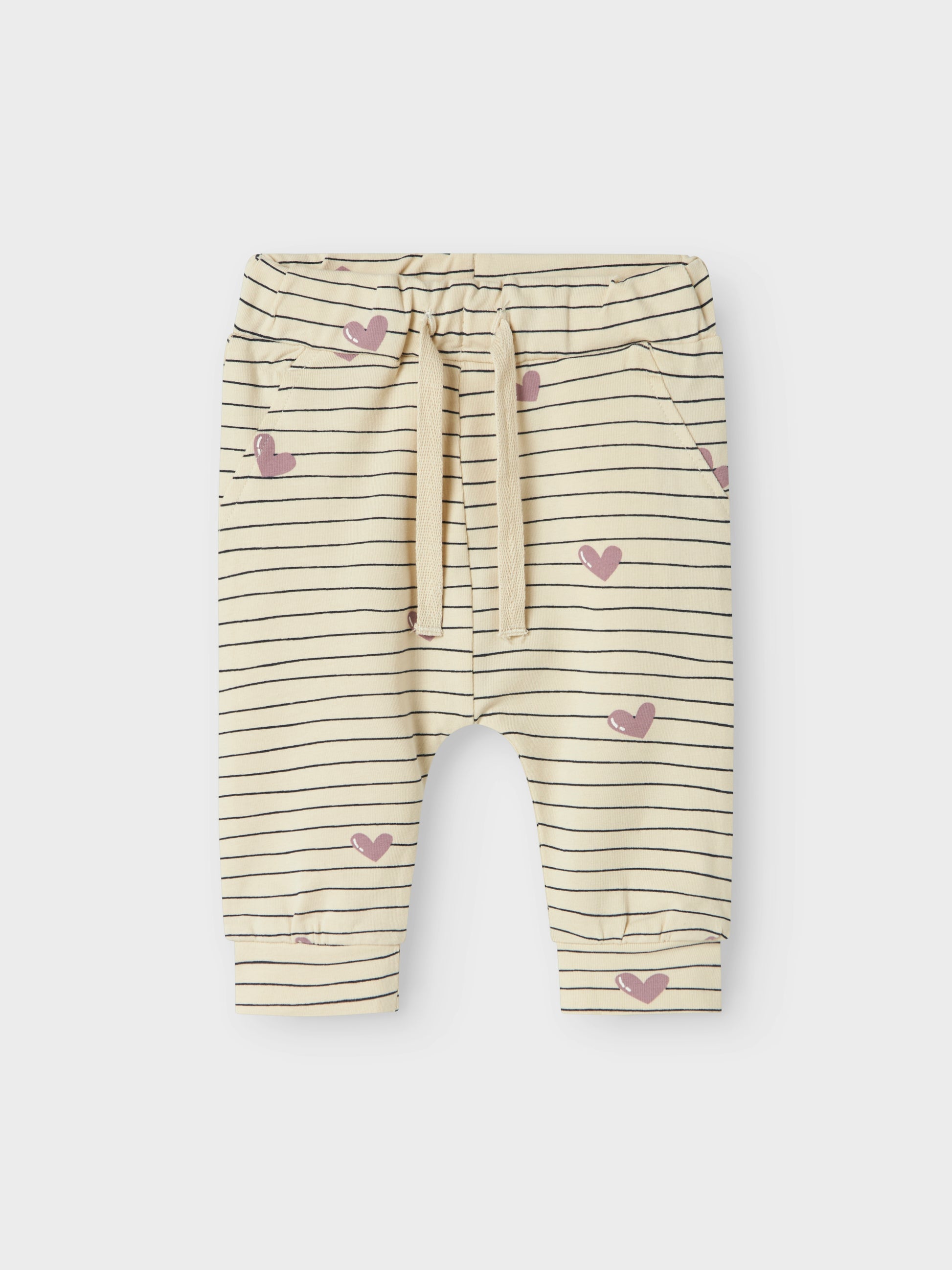 Söt randig baby byxa till flicka med hjärtan i rosa. Bebis byxor i ekologisk bomull.
NBFVANDORA PANT BOX
13226055