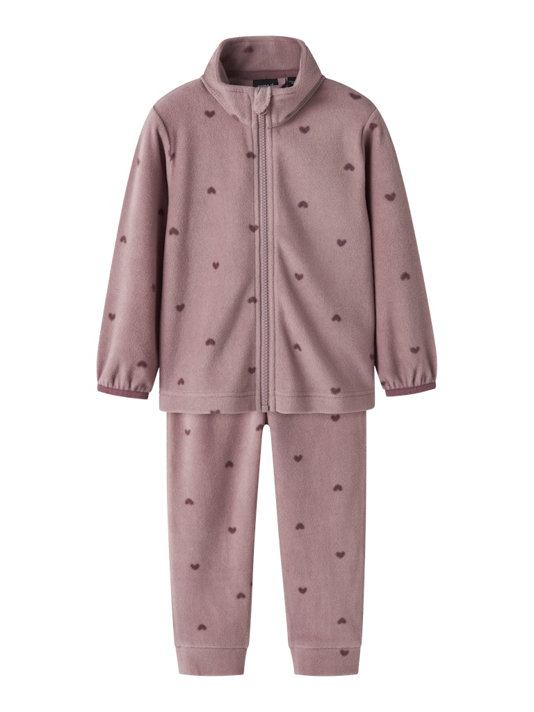 Fleece set med fleece jacka och byxa till flicka. Fleecekläder till barn från Name it. Rosa med hjärtan på
NMNSPEKTRA FLEECE SET AOP FO
13232943