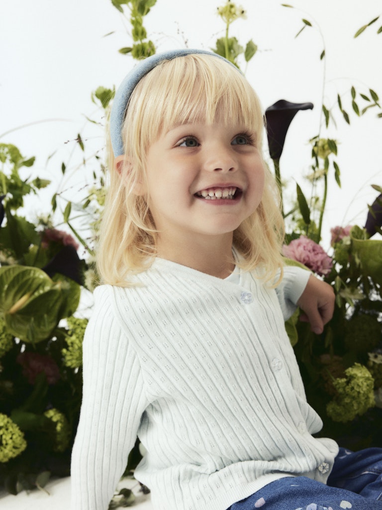 Stickad v-ringad kofta till flicka. Söt cardigan i ljus blå från Name it.
NMFKIND LS KNIT CARD
13244441