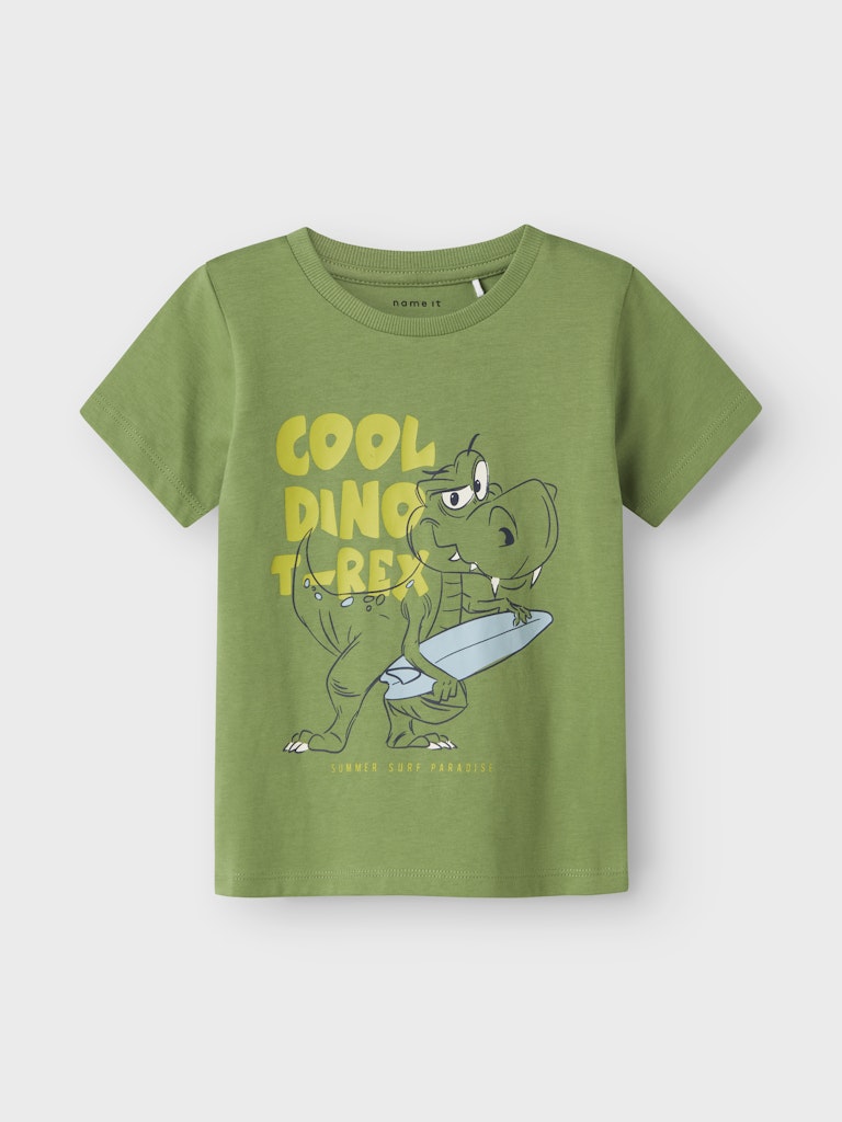 Grön t-shirt med dinosaurie. Ekologiska barnkläder till pojke från Name it.
NMMKARLTON SS TOP PB
13244915