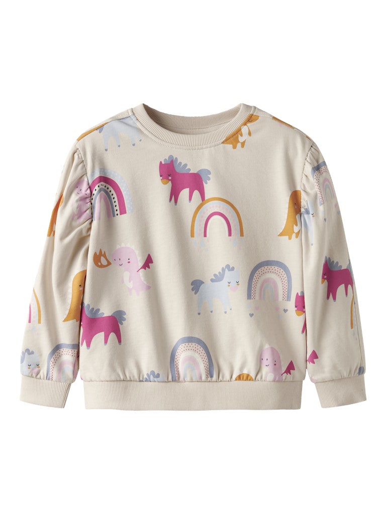 Beige sweat tröja med regnbåge och hästar till flicka.
NMFNULA LS NREG SWEAT BRU PB
13244967