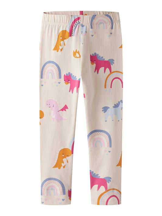 Beige mönstrade leggings med hästar och regnbåge till flicka.
NMFNULANA LEGGING PB
13244979