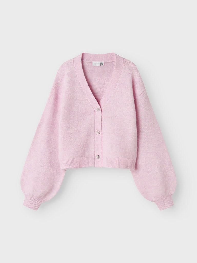 Rosa stickad kofta till tjej. Cardigan, v-ringad till flicka från Nameit.
NKFNINA KNIT CARD
13247049