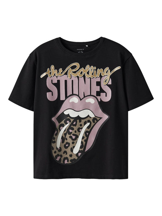 Svart Rolling Stones t-shirt till flicka. Tjej tröja med mun och tunga som bild. 
NKFSUKA ROLLINGS SS NREG TOP BOX UNV
13247137