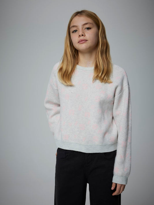 Grå tröja med rosa text, stickad tröja i återvunnet material till flicka, tjej.
NKFOLINE LS KNIT BF
13247280