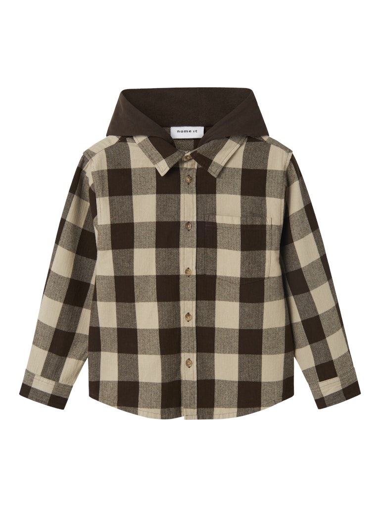 Brun rutig overshirt skjorta med luva till pojke. Barn och ungdom flanellskjorta till kille från Nameit.
NKMOLAF LS OVERSHIRT WH
13247217