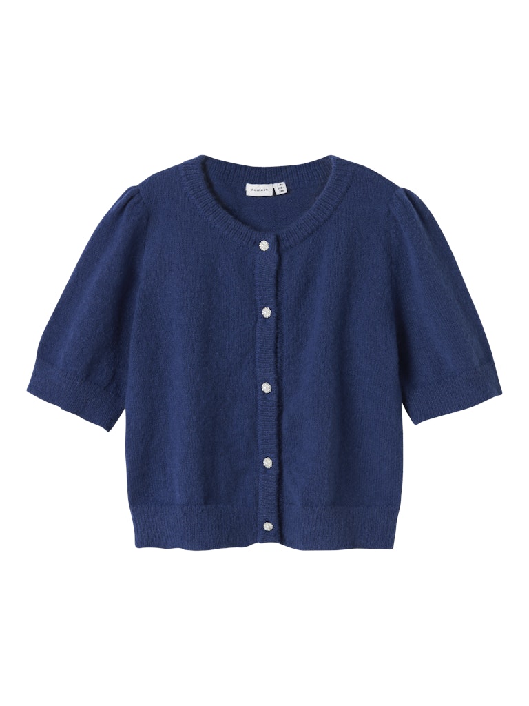 Blå stickad kofta med fina knappar till flicka. Tjej cardigan till barn och ungdom.
NKFNABETH 2/4 SL KNIT CARD
13248465