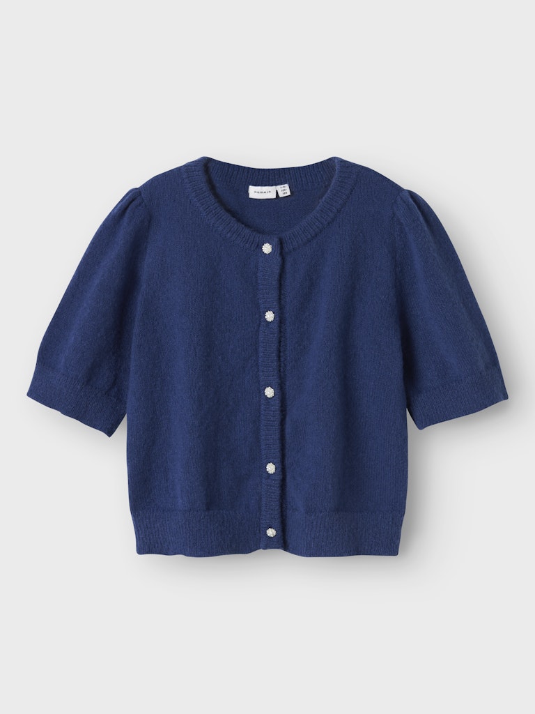 Blå stickad kofta med fina knappar till flicka. Tjej cardigan till barn och ungdom.
NKFNABETH 2/4 SL KNIT CARD
13248465