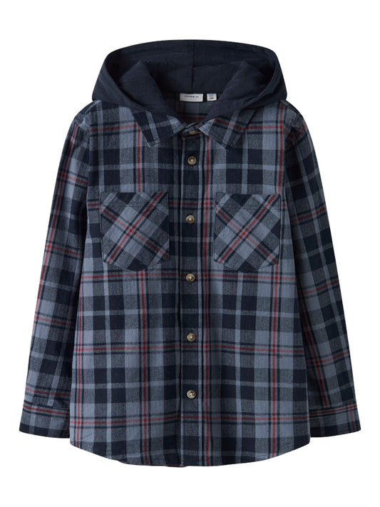 Blå rutig hoodie skjorta i flanell till pojke.  Overshirt till kille barn och ungdom från Nameit.
NKMRUSSEL OVERSHIRT WH
13249419