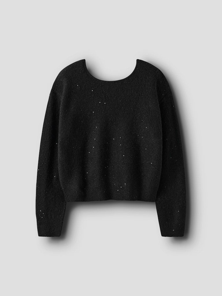Svart festlig glitter tröja med rosetter i ryggen. Tröja till flicka, tjej barn och ungdoms kläder från Nameit.
NKFSIMRA LS SH KNIT
13250466