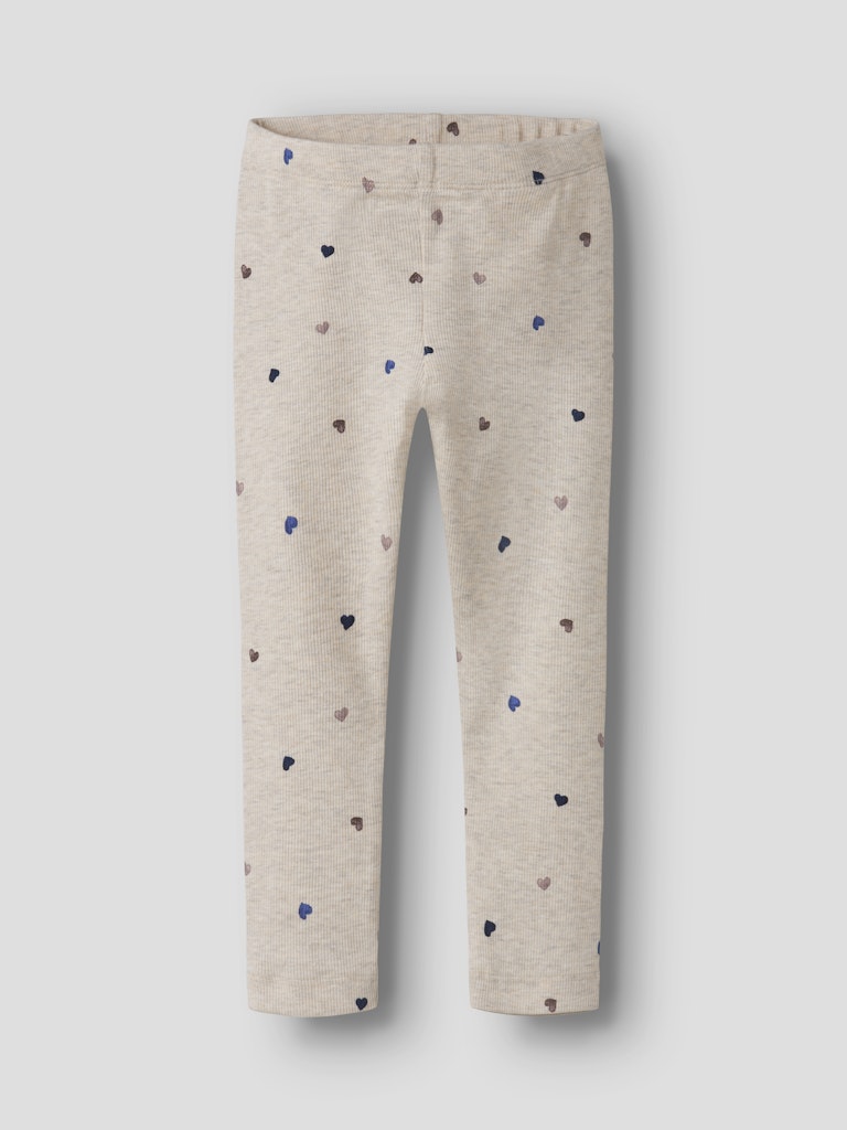 Beige barn byxa till flicka. Leggings med hjärtan i ekologisk bomull till liten flicka. 
NMFNUTTI LEGGING NOOS
13250533