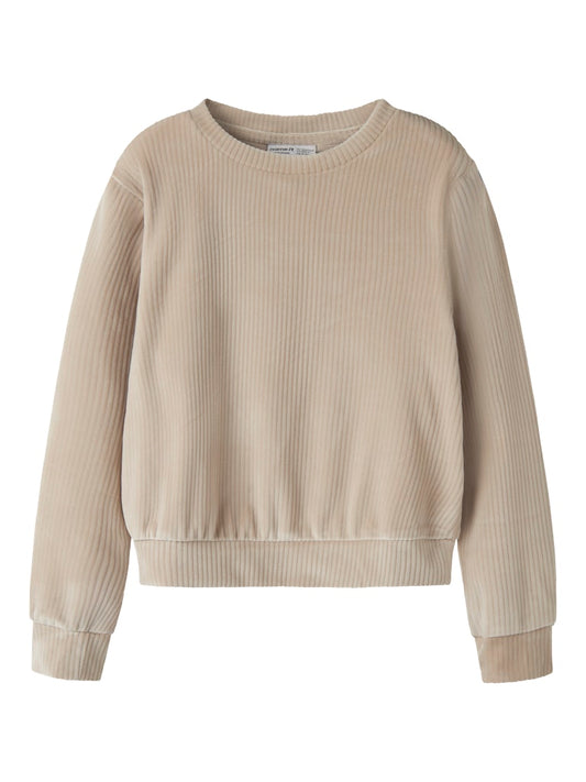 Beige velour tröja till flicka, tjej. Mjuk och skön barn tröja i ribbad snygg velour. 
NKFVELOA LS VELVET SHORT TOP
13235119