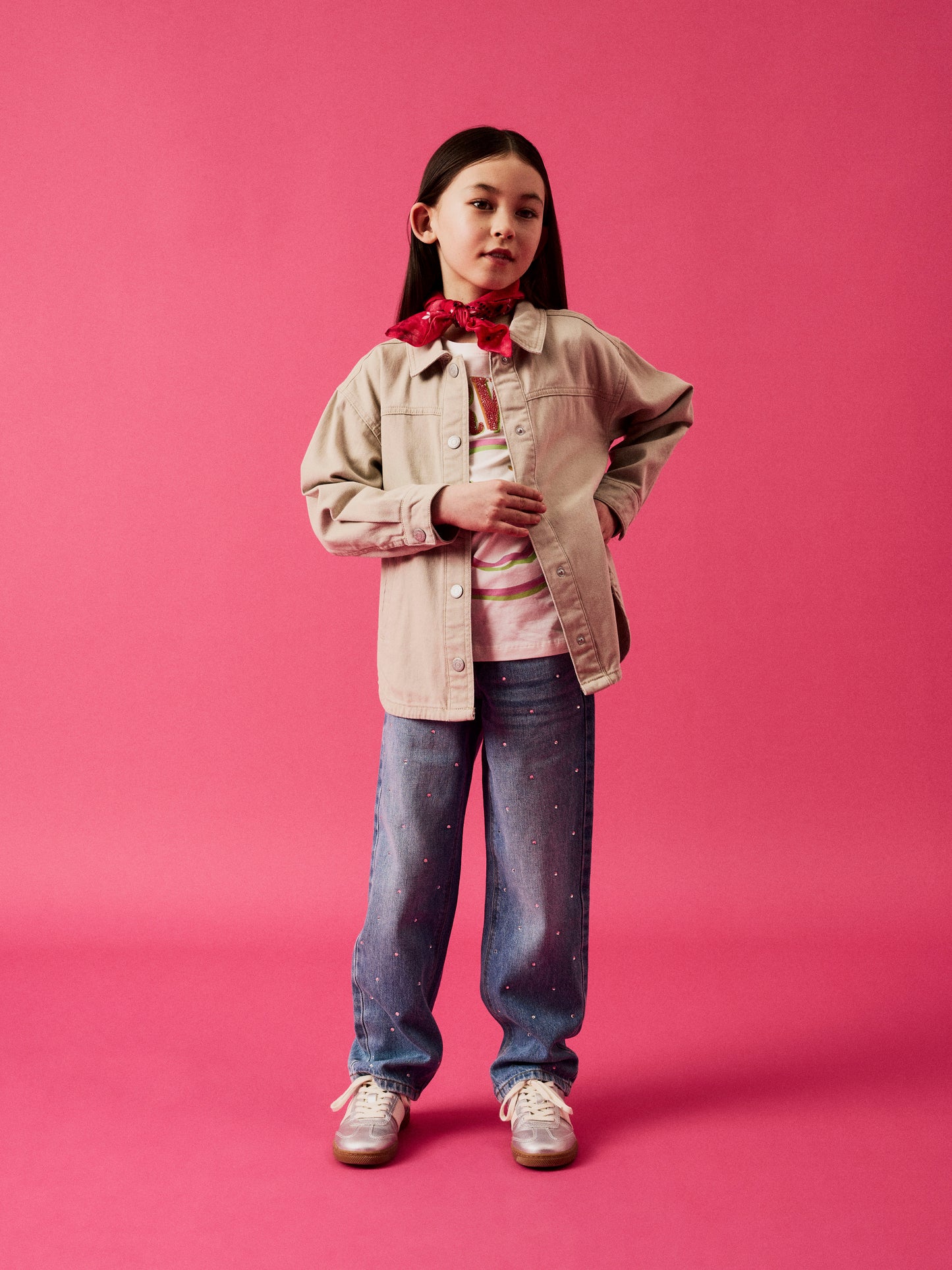 Jeans med strass Rak Modell