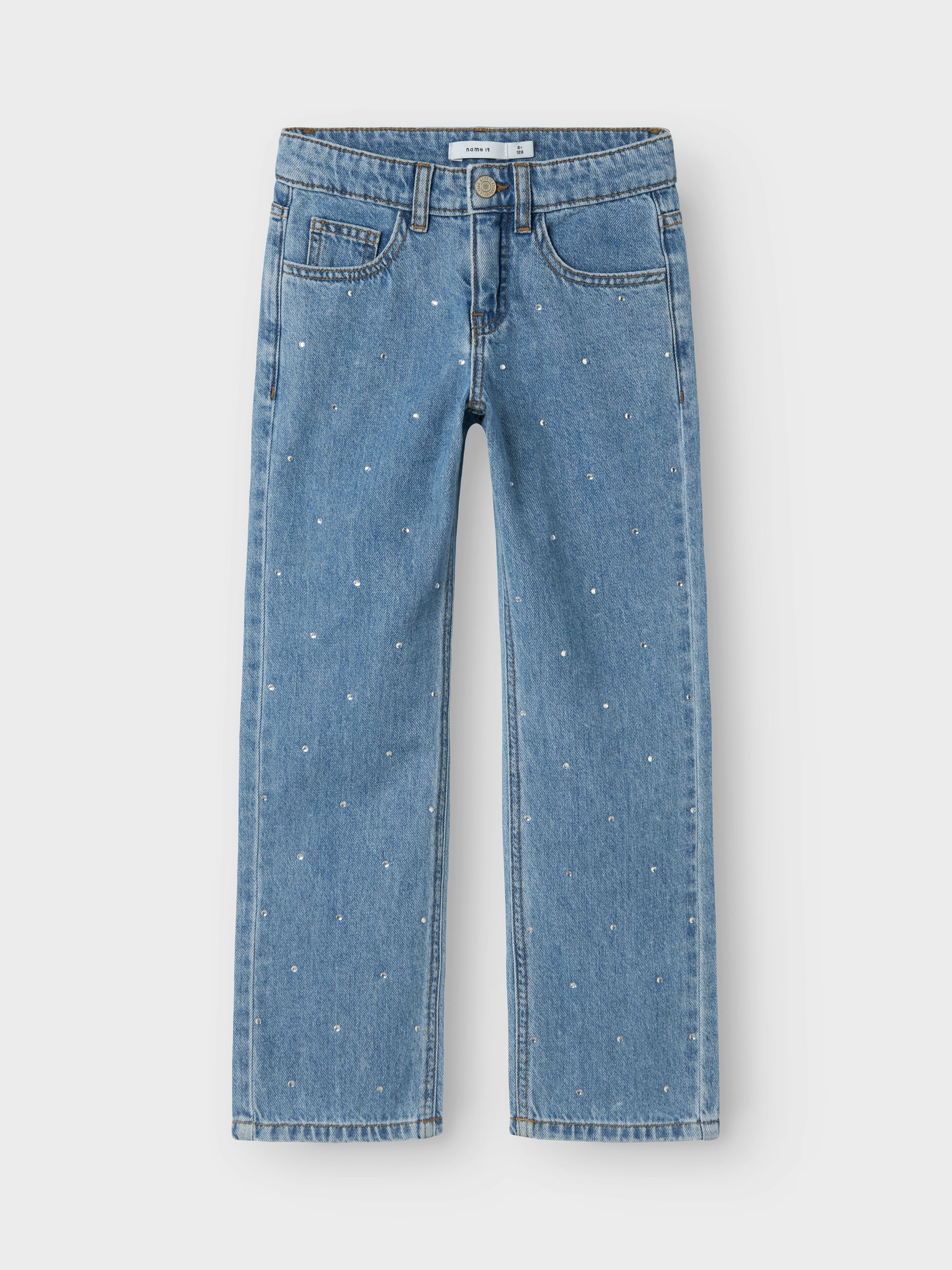 Blå tjej jeans med strass stenar som glittrar. Raka Strass byxor till flicka barn och ungdom.
NKFROSE ST RHINE JEANS 3366-BE NOOS
13218358
