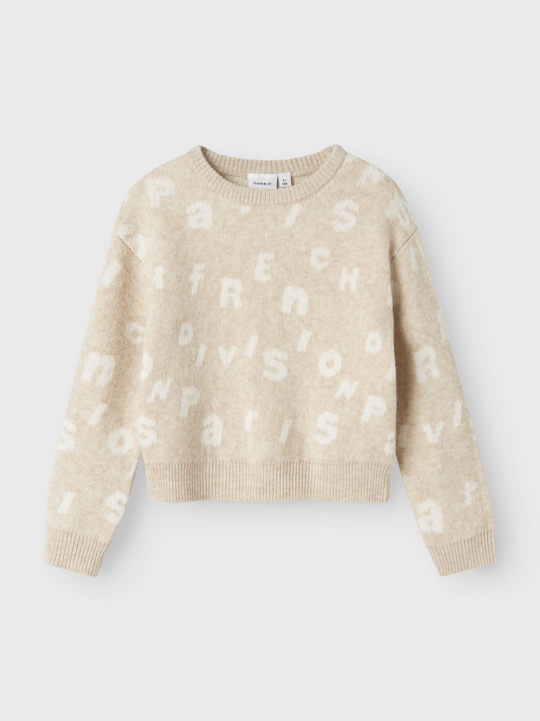 Beige tröja med vit text, stickad tröja i återvunnet material till flicka, tjej.
NKFOLINE LS KNIT BF
13247280