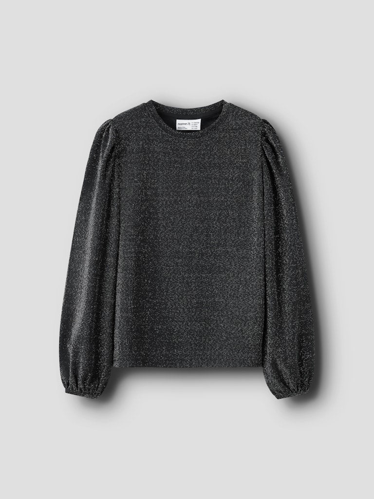 Svart topp med silver glitter i en mjuk skön tröja till tjej. Barn och ungdom flicka passar denna topp perfekt både till vardag och festligare tillfällen.
NKFROISIN LS TOP
13253927
