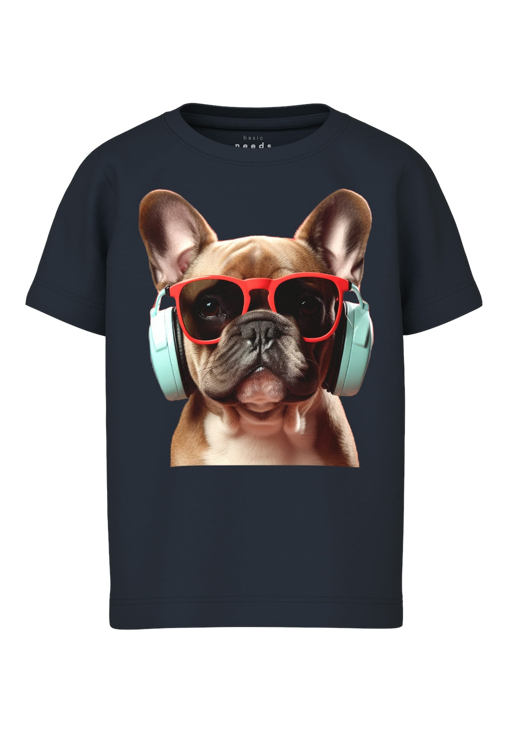 T-shirt med cool hund på, kortärmad tröja för yngre barn.