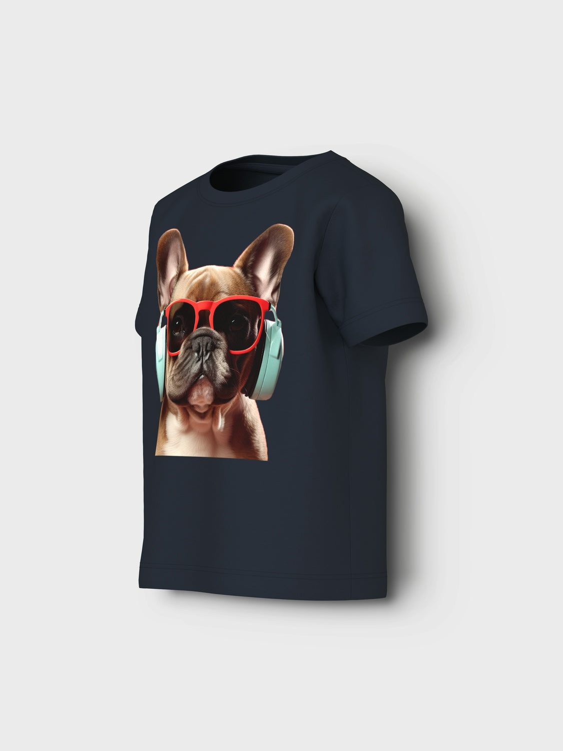 T-shirt med cool hund på, kortärmad tröja för yngre barn.