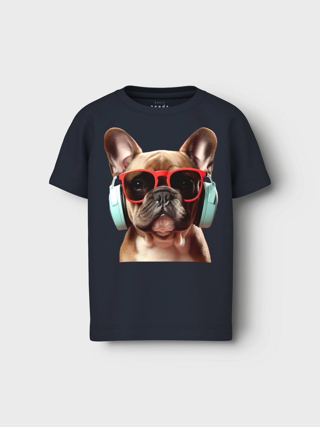 T-shirt med cool hund på, kortärmad tröja för yngre barn.