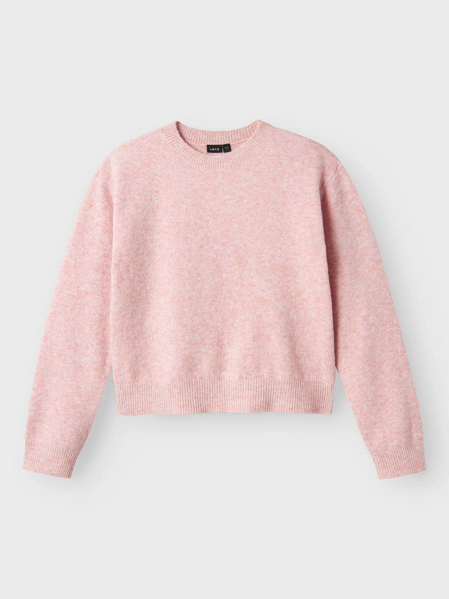 Rosa stickad ungdomströja. Tröja till tjej ungdom. Mjuk jumper i klassisk modell.