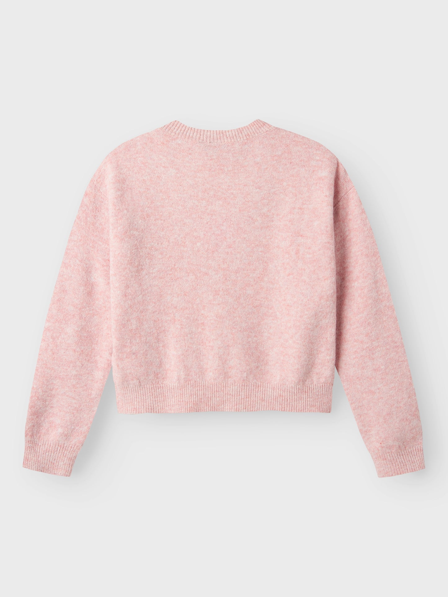 Rosa stickad ungdomströja. Tröja till tjej ungdom. Mjuk jumper i klassisk modell.