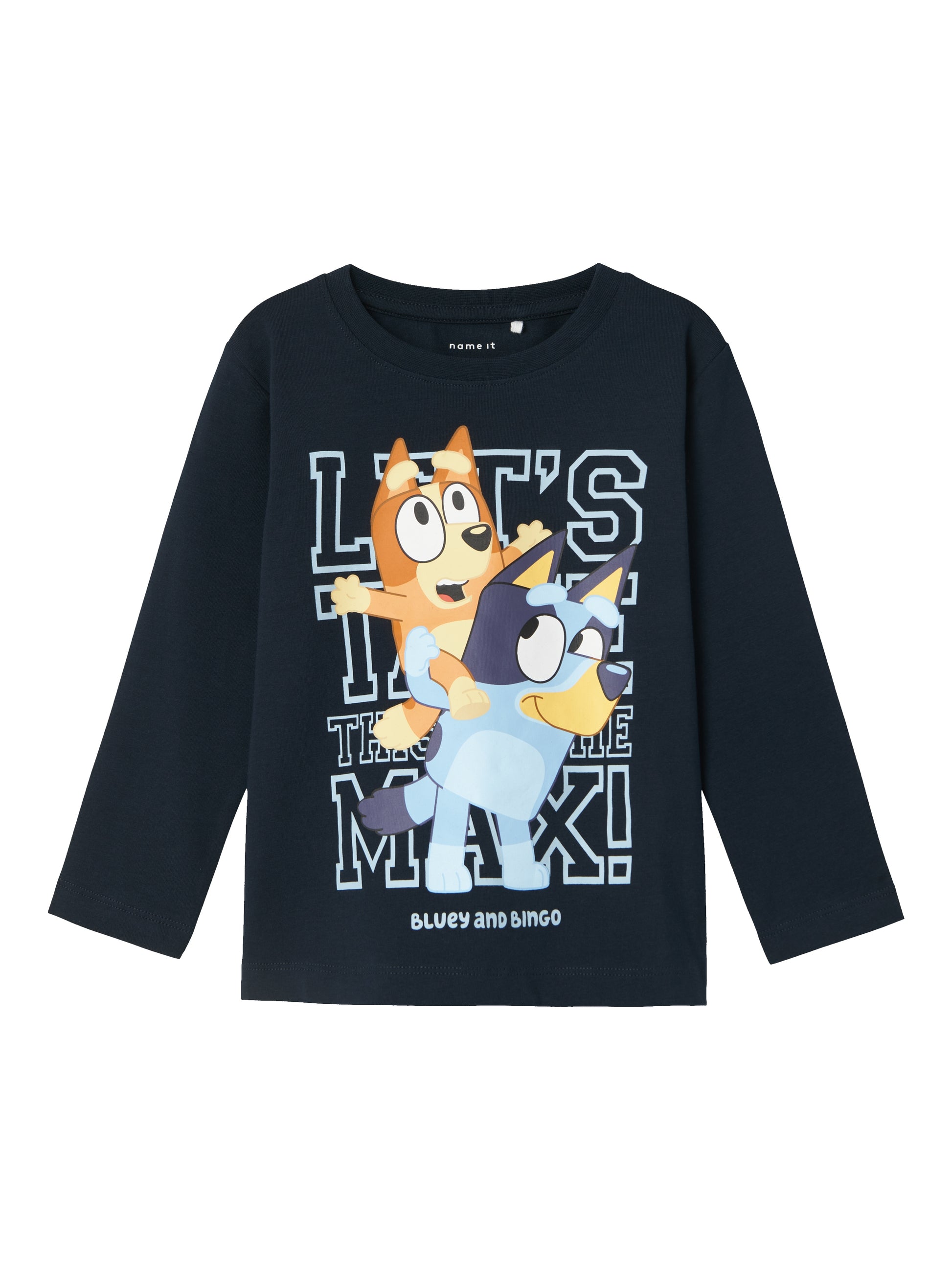 Mörkt blå långärmad t-shirt med lekfullt mönster till din lilla pojke, kille.
Bluey följer äventyren för en älskvärd och outtömlig sexårig Blue Heeler-valp som bor med sin pappa, mamma och fyraåriga lillasyster, Bingo.

Produkttyp: T-shirt
Hals: Rund hals
Ärm: Långa ärmar
Tryck: Skumtryck för en pösig effekt och en tredimensionell look, Gummitryck för en mjuk känsla
Passform: Standard passform