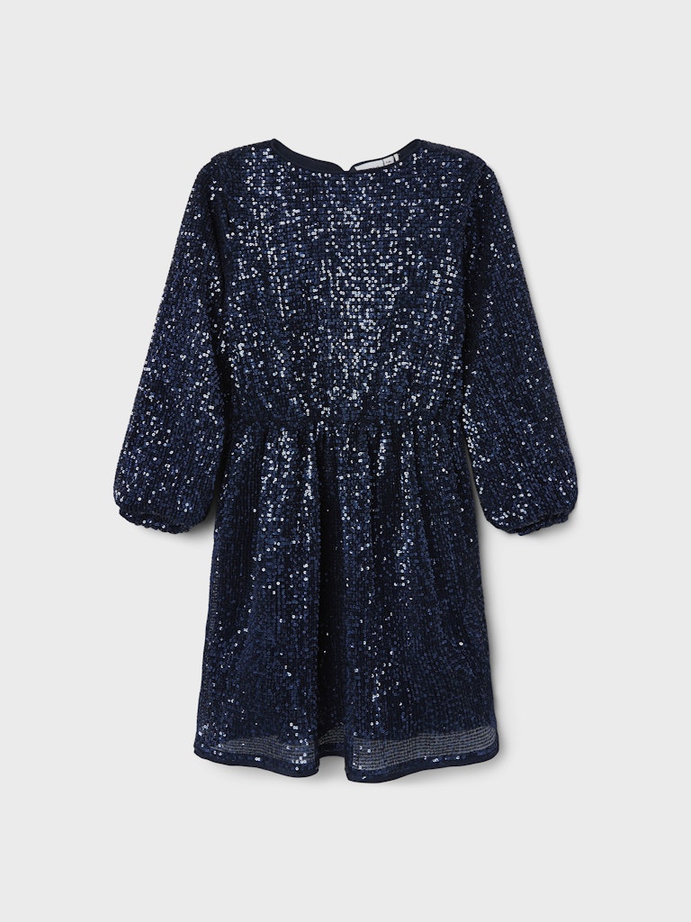 Svart långärmad paljett klänning till flicka. Festlig jul och nyårs klänning till tjej, paljettklänning från Name it.
NKFRANTELLA LS DRESS
13222691