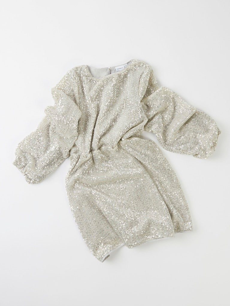 Silver klänning, långärmad paljett klänning till flicka. Snygg fest klänning till tjej från Name it. Mjuk och skön.
NKFRANTELLA LS DRESS
13222691