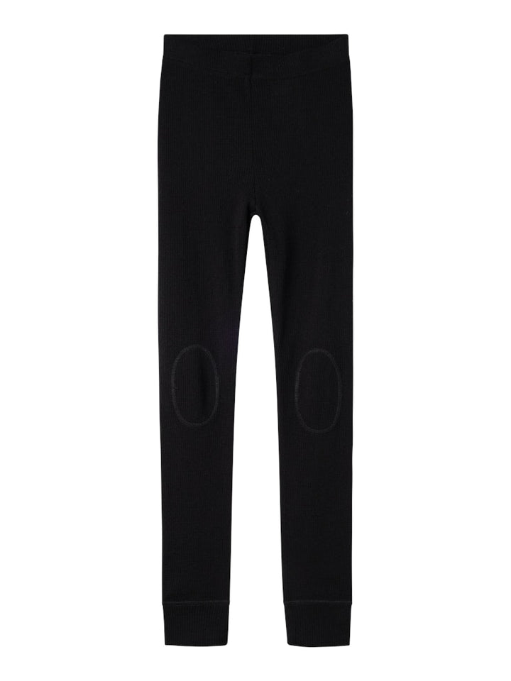 Name It Kids Wax svart underställsbyxa i 100% merinoull för barn unisex flicka och pojke med förstärkta knän – 13242138
