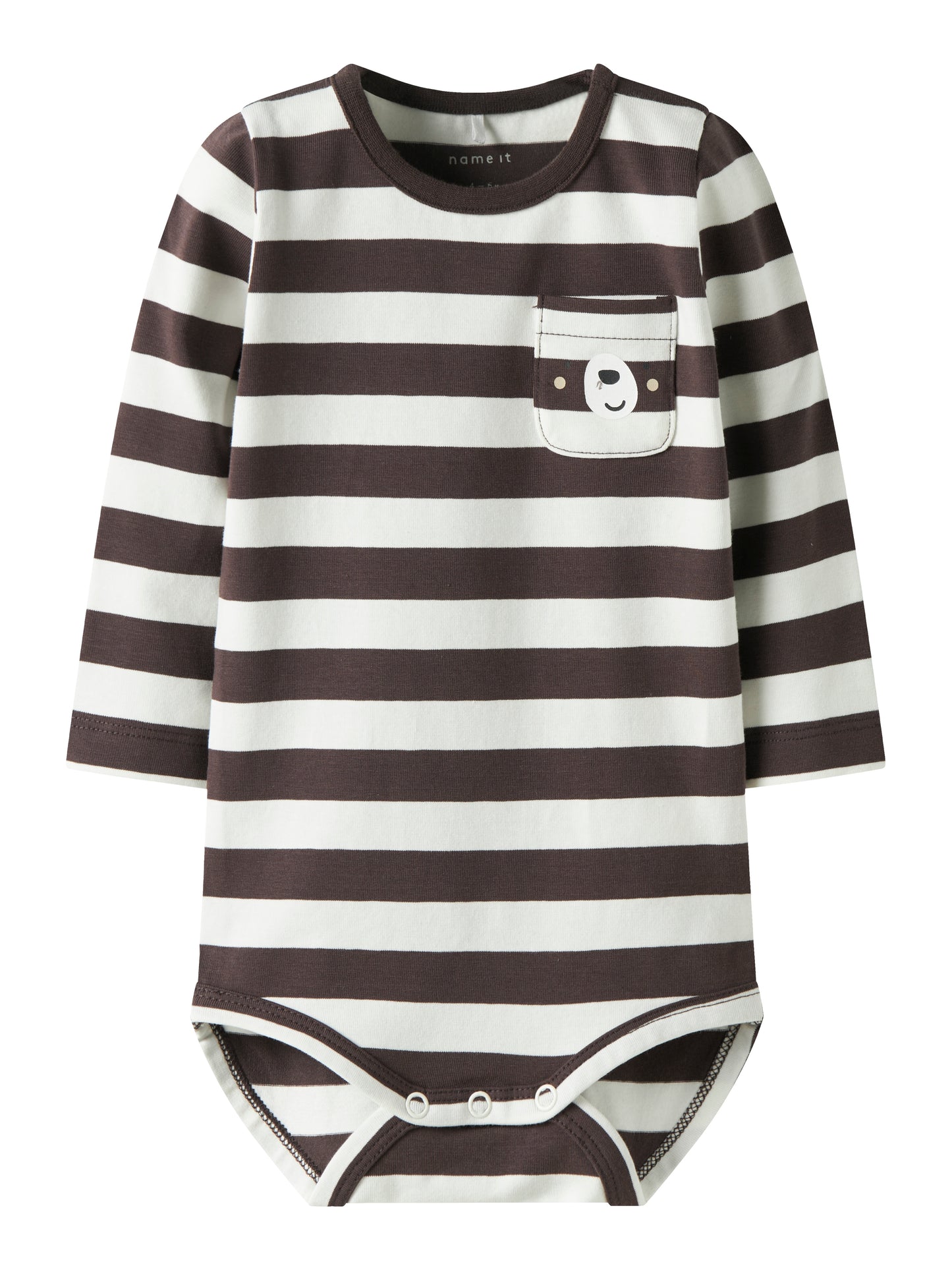 Brun och vit randig baby body till pojke. Ekologisk bebiskläder från name it.
NBMKING LS BODY
13244591