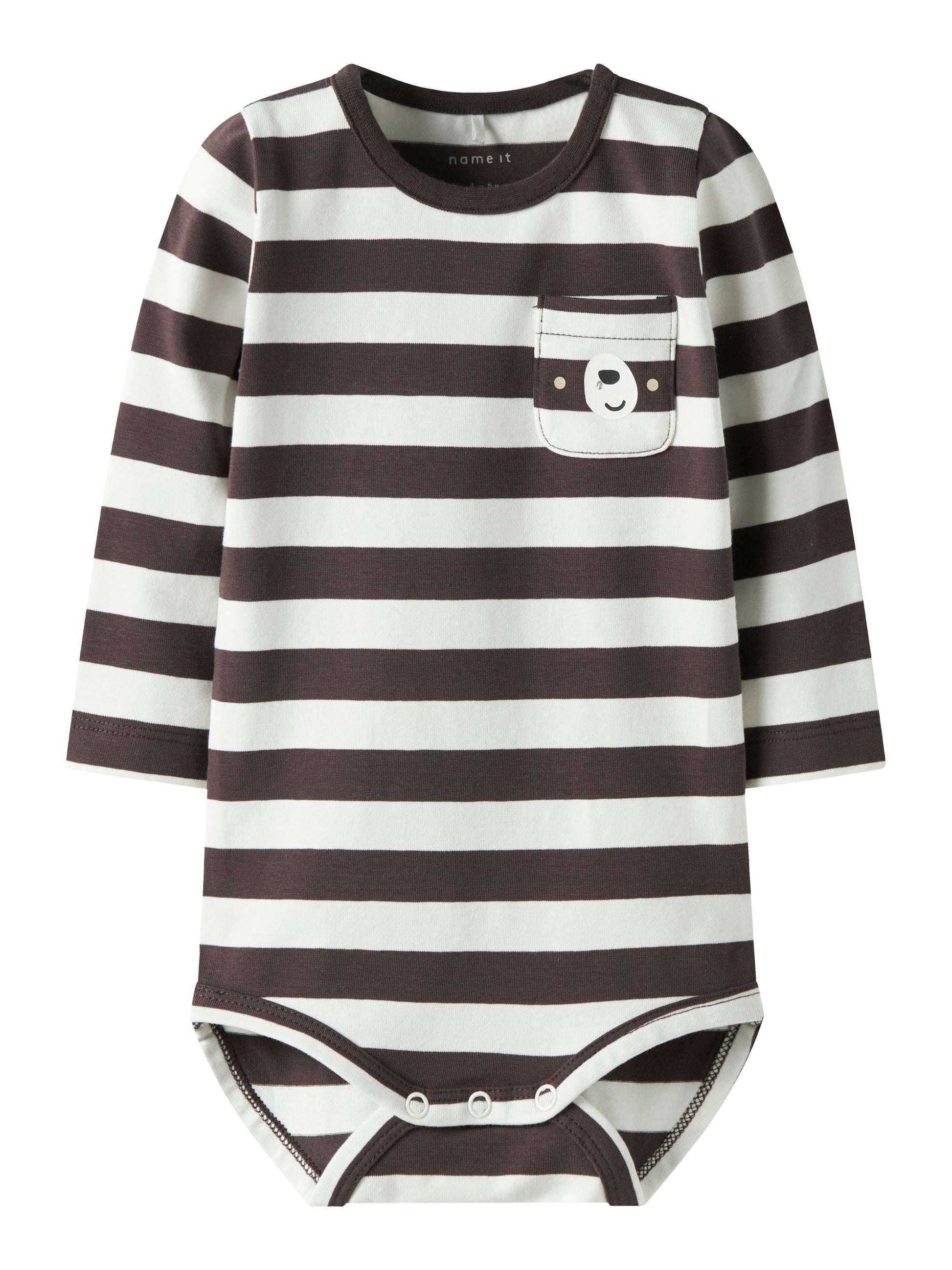 Brun och vit randig baby body till pojke. Ekologisk bebiskläder från name it.
NBMKING LS BODY
13244591