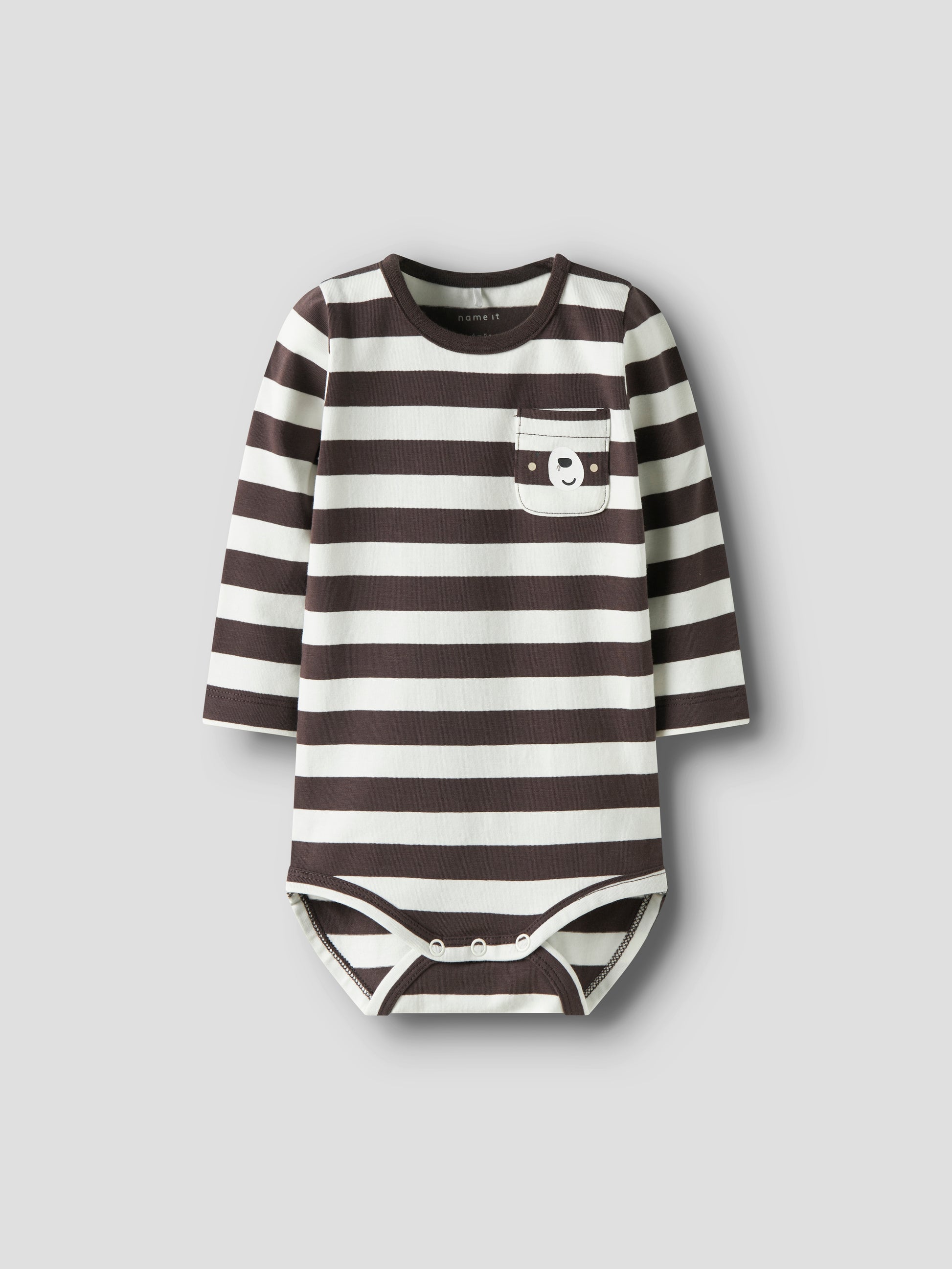 Brun och vit randig baby body till pojke. Ekologisk bebiskläder från name it.
NBMKING LS BODY
13244591