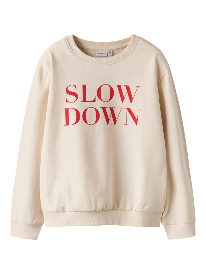 Beige sweat tröja med texten Slowdown till tjej. Långärmad sweatshirt till flicka.
NKFNORIANA LS NREG SWE BRU PB
13244922