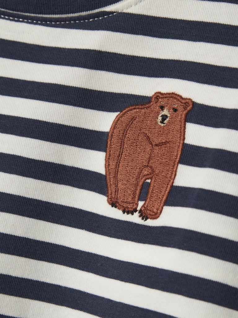 Blå randig tröja med björn till pojke.
NMMNITU LS TOP PB
13244926