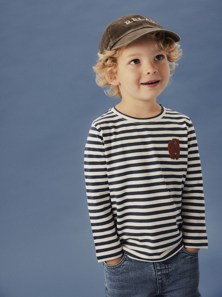 Blå randig tröja med björn till pojke.
NMMNITU LS TOP PB
13244926