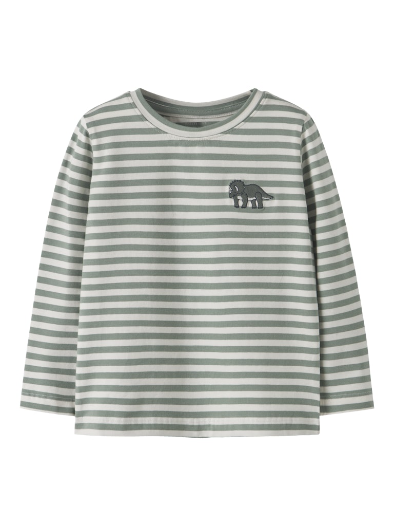 Grön randig tröja med dinosaurie till pojke.
NMMNITU LS TOP PB
13244926