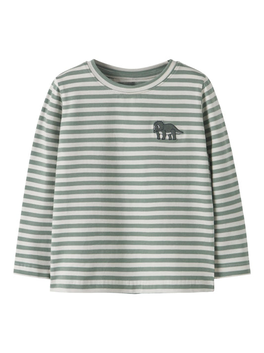 Grön randig tröja med dinosaurie till pojke.
NMMNITU LS TOP PB
13244926