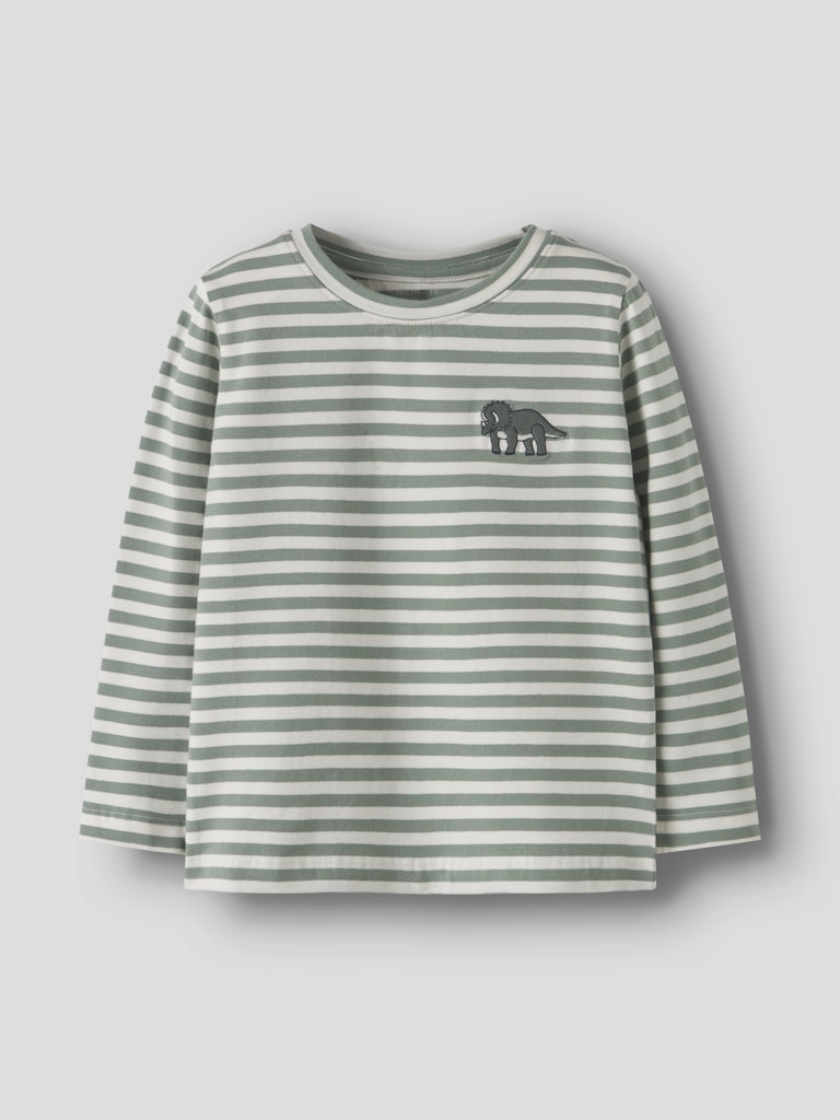 Grön randig tröja med dinosaurie till pojke.
NMMNITU LS TOP PB
13244926