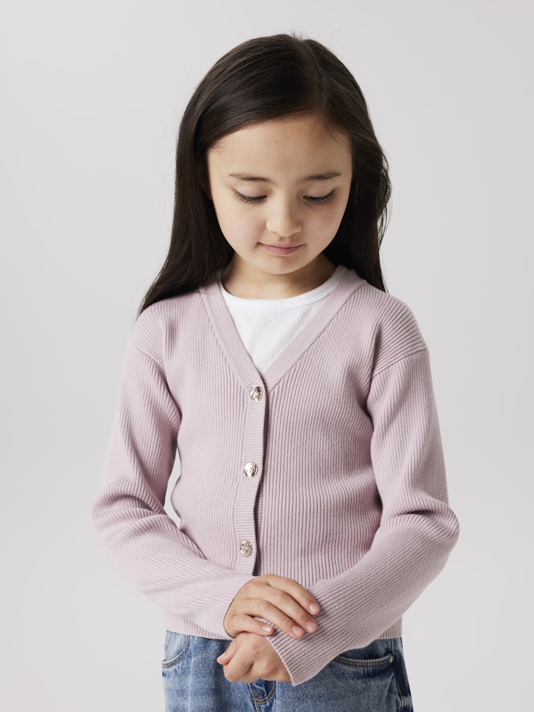 Rosa fin stickad kofta till flicka. Tjej cardigan i enkel klassisk modell som passar till både vardag och fest.
NKFLARENLISE XSL LS KNIT CARD
13245597